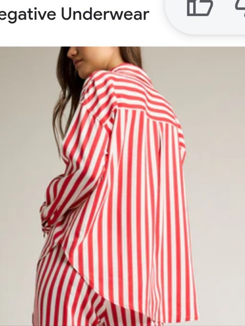 Nwot negative Underwear Supreme Shirt In Amalfi Red White Preppy Stripe Xs S - Picture 3 of 8